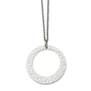 New Genuine Chisel Stainless Steel Textured Circle Pendant Necklace Vishal Jewelry Jewelry