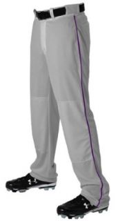 Alleson 605WLBY Youth Baseball Pants With Piping GR/PU   GREY/PURPLE YXL  Baseball And Softball Pants  Sports & Outdoors