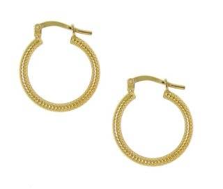 Sterling Silver 925 10K Yellow Gold Plated Round Hoop Earrings Jewelry