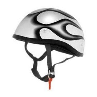 Skid Lid Helmets SL ORIGINAL SILVER FLAMES MD MOTORCYCLE HELMETS Automotive