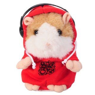 Marvelous DJ Rapper Mimicry Pet Early Learning Wear Clothes Hamster Talking Toy for Kids Repeat Talking Hamster Toy Red Toys & Games