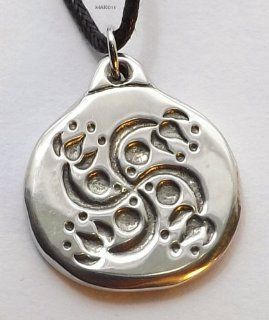Pewter Pendant Eastern Jewelry Hindu Lotus Swastika Ganesha