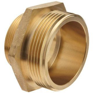 Moon 358 2062521 Cast Brass Fire Hose Hydrant Adapter, Hex, 2 1/2 NST Male x 2 NPT Male Water Hoses