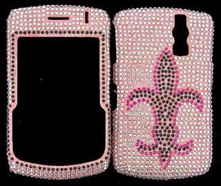 FULL DIAMOND CRYSTAL STONES COVER CASE FOR BLACKBERRY CURVE 8300 8320 8330 RHINESTONES FLEUR PINK Cell Phones & Accessories