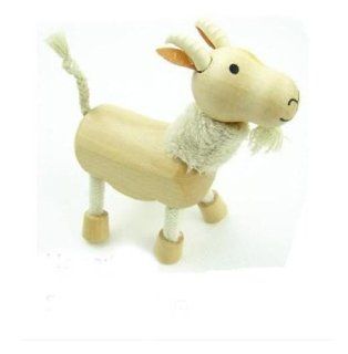 Goat toy jungle Environmentally Friendly Wooden Animal Organic Maple  Plush Animal Toys  Baby