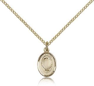 Genuine IceCarats Designer Jewelry Gift Gold Filled Baptism Pendant 1/2 X 3/8 Inch With 18 Inch Gold Filled Lite Curb Chain IceCarats Jewelry