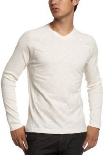Calvin Klein Men's Long Sleeve Knit Shirt,Antique White,Large Clothing