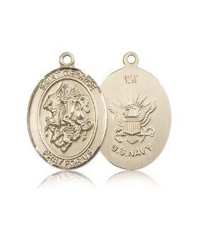 Large Detailed Men's 14kt Solid Gold Pendant Saint St. George/Paratrooper Medal 1 x 3/4 Inches Boy Scouts/Soldiers 7040  Comes with a Black velvet Box Jewelry