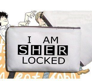 I Am Sherlock Zip Pencil Bag/ Cosmetic Bag /Zero Wallet / Cotton Canvas Bag Shopping Bag