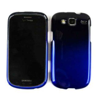 2 TONE SHINY COVER FOR SAMSUNG SCH I425 CASE FACEPLATE HARD PLASTIC BLACK BLUE A005 ICG CELL PHONE ACCESSORY Cell Phones & Accessories