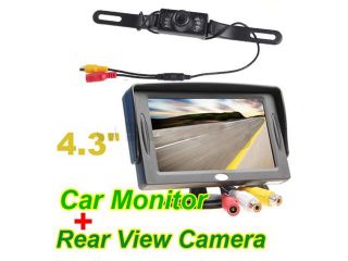 AGPtek 4.3" LCD TFT Rear View Monitor Screen for Car Backup Camera CCTV Camera or Video Games w/ 170° CAR Night Vision Reservse Backup Camera