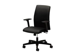 HON Ignition Series Low Back Task Chair, Black Fabric Upholstery