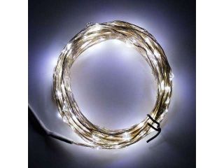 SUPERNIGHT 33ft LED Light String 207LEDs on Silver String Wire DC 12V 10M Waterproof Lamp for Festival Holiday Indoor Outdoor Cool White