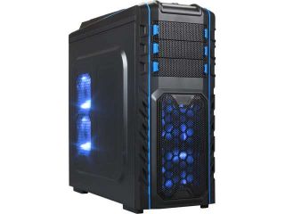 LOGISYS Computer CS888UVBL Blue Clear Acrylic ATX Mid Tower Computer Case Pre Assembled