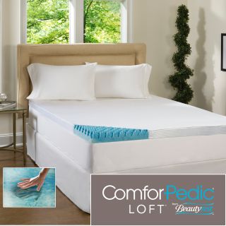 Beautyrest 4 inch Sculpted Gel Memory Foam Mattress Topper With Polysilk Cover