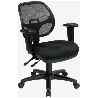 Pro line Ii Breathable Padded Black Task Chair (Coal (black) Breathable ProGrid back with built in lumbar supportOne touch pneumatic seat height adjustmentBack height adjustmentMulti task control Height adjustable padded armsNylon base Dual wheel carpet c
