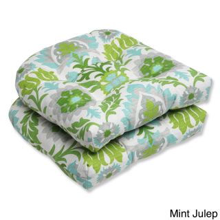 Pillow Perfect Santa Maria Outdoor Wicker Seat Cushions (set Of 2) (100 percent Spun PolyesterFill material 100 percent Polyester FiberSuitable for indoor/outdoor useCollection Santa MariaColor Options Azure, Mimosa, Mint Julep, MoonstoneClosure Sewn 