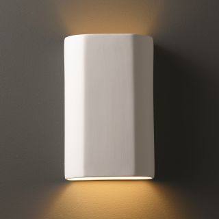 1 light Ada Approved Cylindrical Ceramic Bisque Wall Sconce
