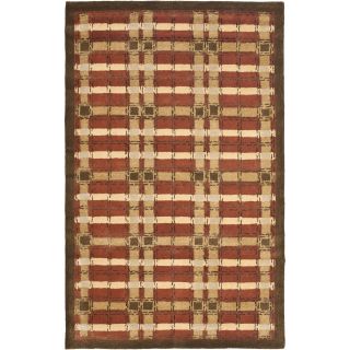 Martha Stewart Colorweave Plaid October Leaf Red Wool/ Viscose Rug (4 X 6)