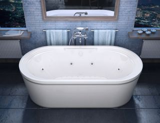 Atlantis Whirlpools 3467RD Royale 34 x 67 x 21 inch Oval Freestanding Air amp; Whirlpool Water Jetted Bathtub