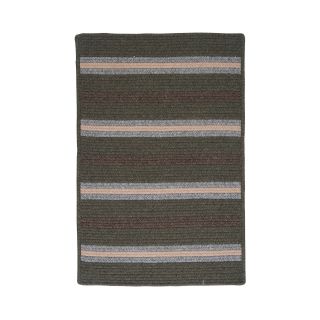 Fairfield Striped Reversible Braided Rectangular Rugs, Olive