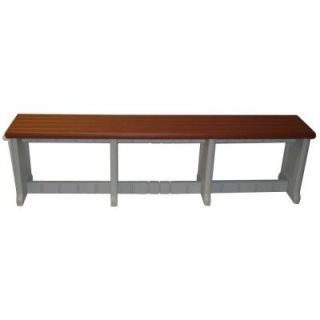 Leisure Accents 74 in. Redwood Resin Patio Bench LAPB74 R