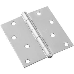 Stanley National Hardware 4 in. x 4 in. Stainless Steel Square Corner Residential Hinge CD747 4X4 STS HGE 32
