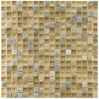 Merola Tile Tessera Mini Suffolk 11 3/4 in. x 11 3/4 in. x 8 mm Stone and Glass Mosaic Wall Tile GDMTMNS