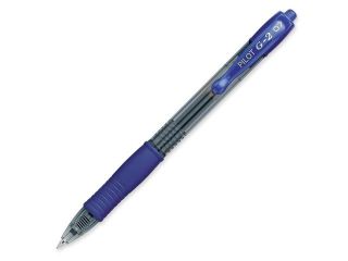Pilot G2 Retractable Gel Ink Roller Ball Pen, Blue Ink, Fine, 0.70 mm (Dozen)