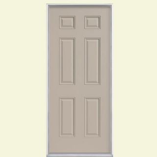 Masonite 6 Panel Painted Steel Entry Door with No Brickmold 31268