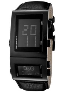 Dolce & Gabbana DW0360  Watches,Mens Digital Dual Time Black Leather, Casual Dolce & Gabbana Quartz Watches