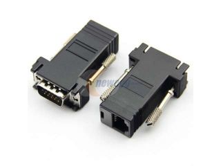 Baaqii A211 2 x VGA Extender Extention over 66FT 30M CAT5/CAT6/RJ45 Cable Adapter Connector