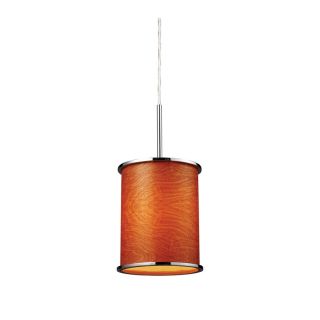 Westmore Lighting 8 in W Polished Chrome Mini Pendant Light with Fabric Shade