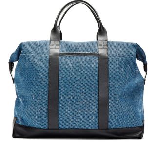 Orlebar Brown Blue Leather Trimmed Taylor Tote Bag