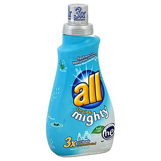 All  Small & Mighty HE Laundry Detergent, 3x Concentrated, Fresh Rain