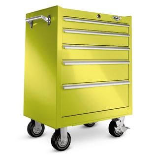 Viper Tool Storage  26 5 Drawer 18G Steel Rolling Cabinet,Yellow