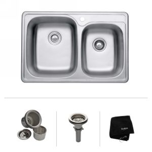 Kraus KTM32 Professional Stainless Steel  Drop In Double Bowl Kitchen Sinks