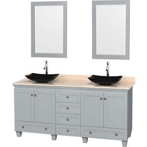 Wyndham Collection WCV800072DOYIVGS4M24 Acclaim Oyster Gray  Double Basin Bathroom Vanity Sets