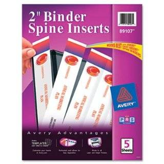  Avery 3 Inch Binder Spine Inserts, White, Pack of 15 