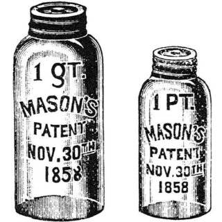  Atlas mason jar rubber stamp WM 2x1 Arts, Crafts 