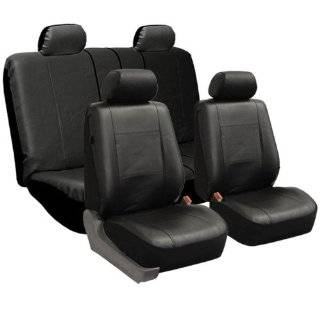 Univerisal Car Seat Cover Full Set Leather Pu 001 Solid Black