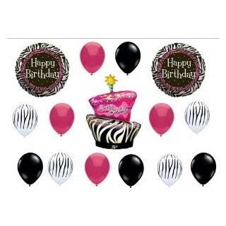 Zebra Stripe Cake Birthday Party Balloons Decorations Supplies