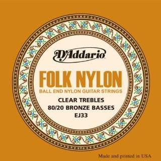   BEC028 Folk Nylon Guitar Single String, Clear Nylon, Ball End, .028