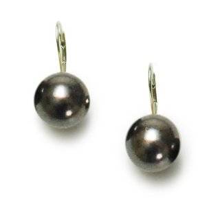    Sterling Silver 12mm Round Black Shell Pearl Necklace, 18 Jewelry