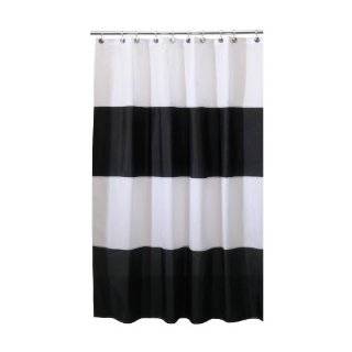    InterDesign Otto Framed Shower Curtain, White/Black