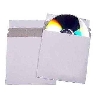  100 CD/DVD White Cardboard Mailers, Self Seal Mailers with 