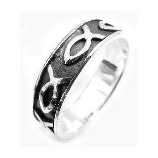 Sterling Silver Christian Fish Prayer Spin Ring Size 6(Size 7,8,9,10 