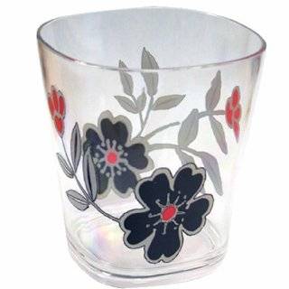 Corelle Coord inatesMandarin Flower 14 Ounce Acrylic Square Glasses 