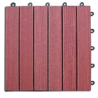 VIFAH V1293 6 Straight Slat Design Wood Composite Deck Tile
