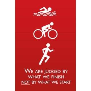  Triathlon Motivational Quote Sports Poster Print   13x19 